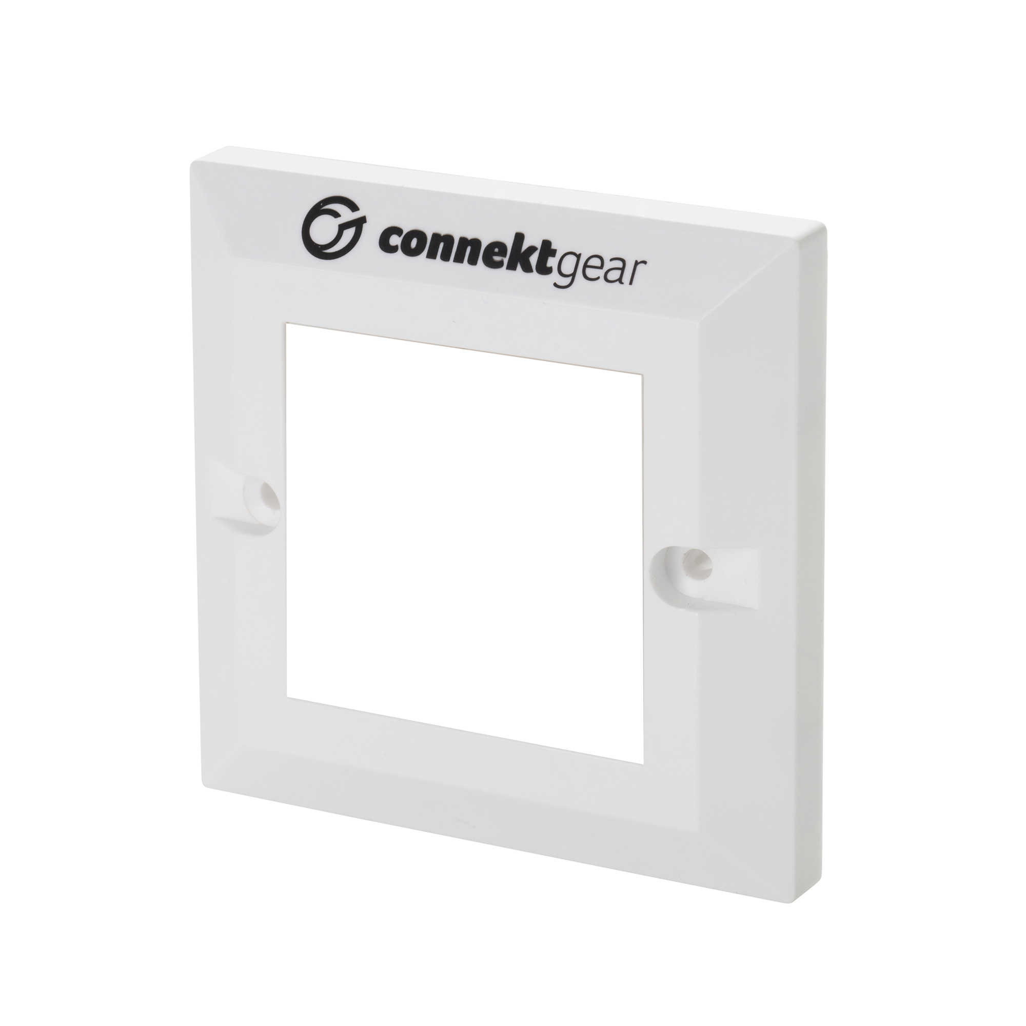 connektgear AV Single Faceplate - 2 Module 86 x 86mm Bevelled Edge - White 20-0001