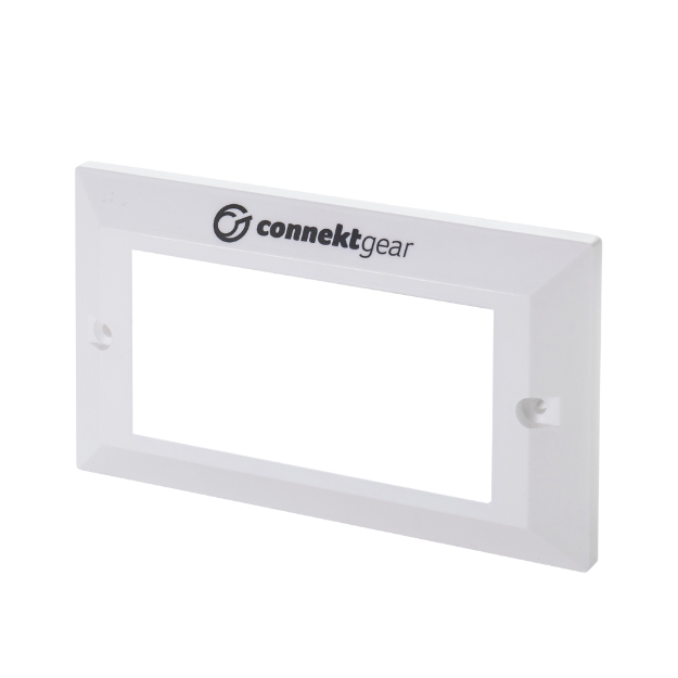 connektgear AV Double Faceplate - 4 Module 146 x 86mm Bevelled Edge - White 20-0003