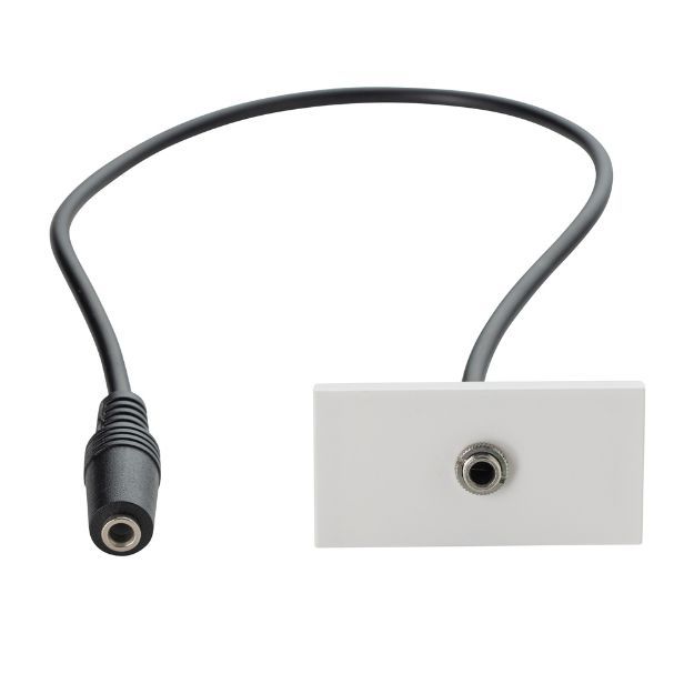 connektgear 0.4m AV Snap-In 3.5mm Module 25 x 50mm - Socket to Socket - White 20-0009