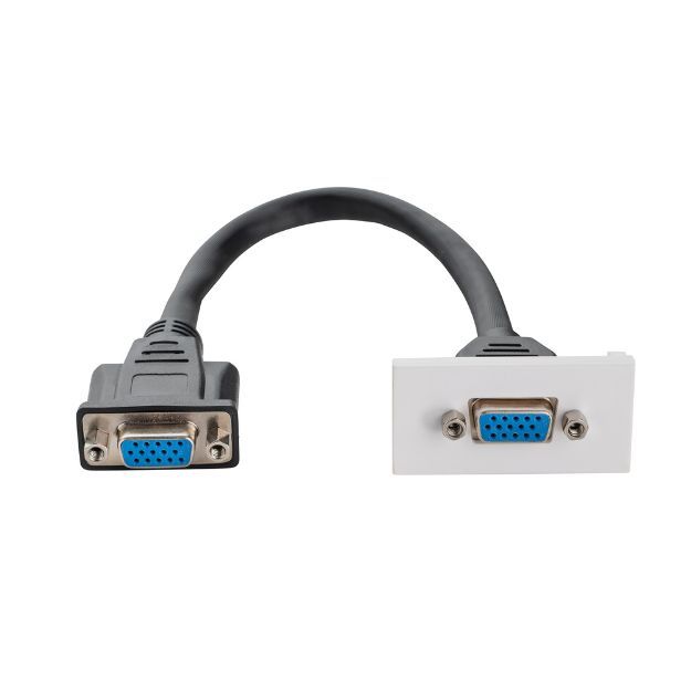 connektgear 0.25m AV Snap-In VGA Module 25 x 50mm - Socket to Socket - White 20-0010