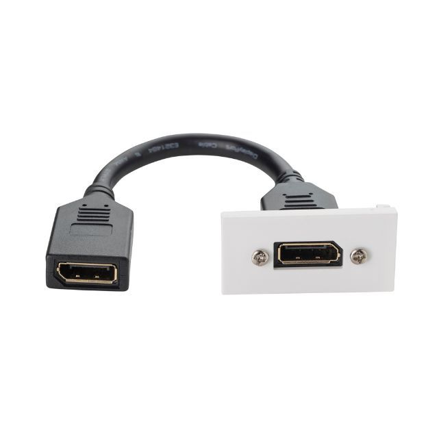 connektgear 0.2m AV Snap-In DisplayPort Module 25 x 50mm - Socket to Socket - White 20-0014