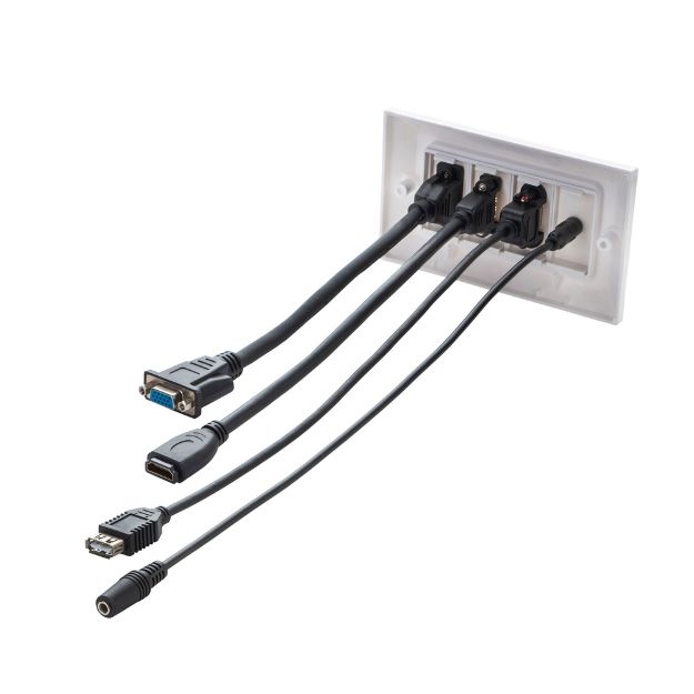 15m Double Gang HDMI/VGA/USB/3.5mm/Type A & B AV Cable Kit
