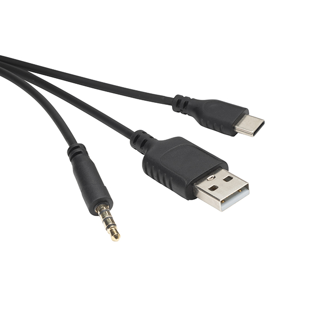 HP532 Triple Connector Headset with Boom Mic and USB 3.1 Type C & USB 2.0 Type A & 3.5mm - Black