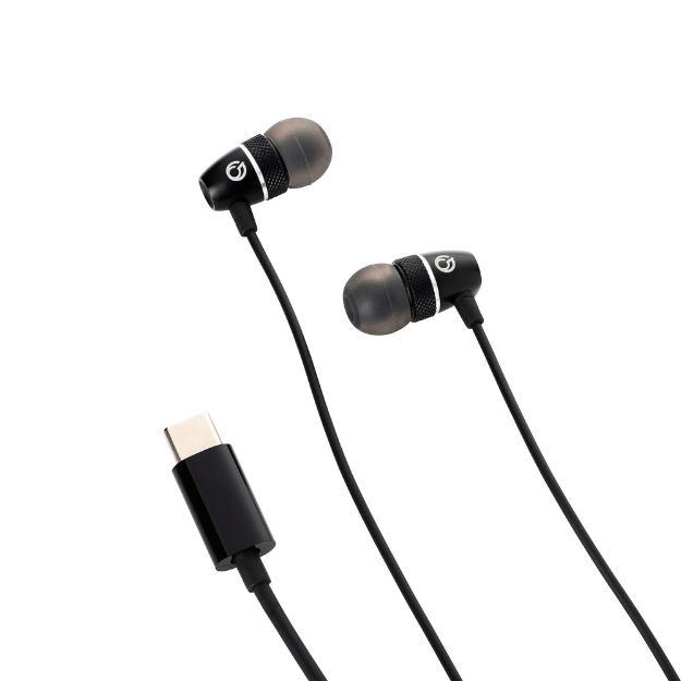 connektgear HP535 USB Type C Wired Earphone with Noise Isolation and In-line Mic - Black 24-1535