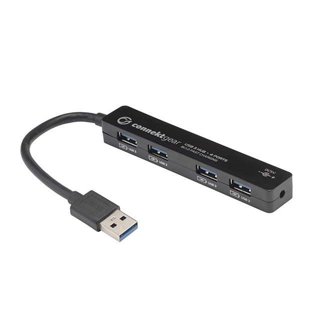 connektgear 4 Port USB 3 Type A Hub - Bus Powered - Black 25-0058