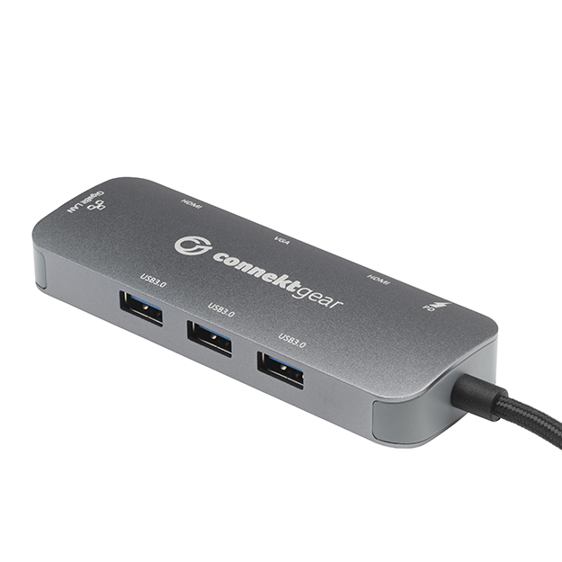 connektgear USB 3.1 Type C Dual Screen Docking Station with 100W PD 25-0101