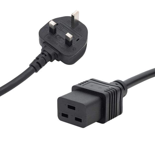 connektgear 2.5m UK Mains Power Cable UK Plug to C19 Socket 27-0020