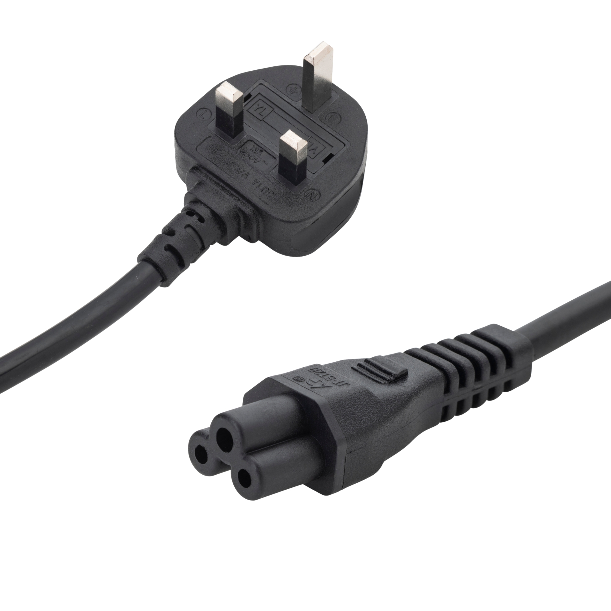 connektgear 3m UK Mains Power Cable - UK Plug to C5 (Cloverleaf) Socket 27-0062