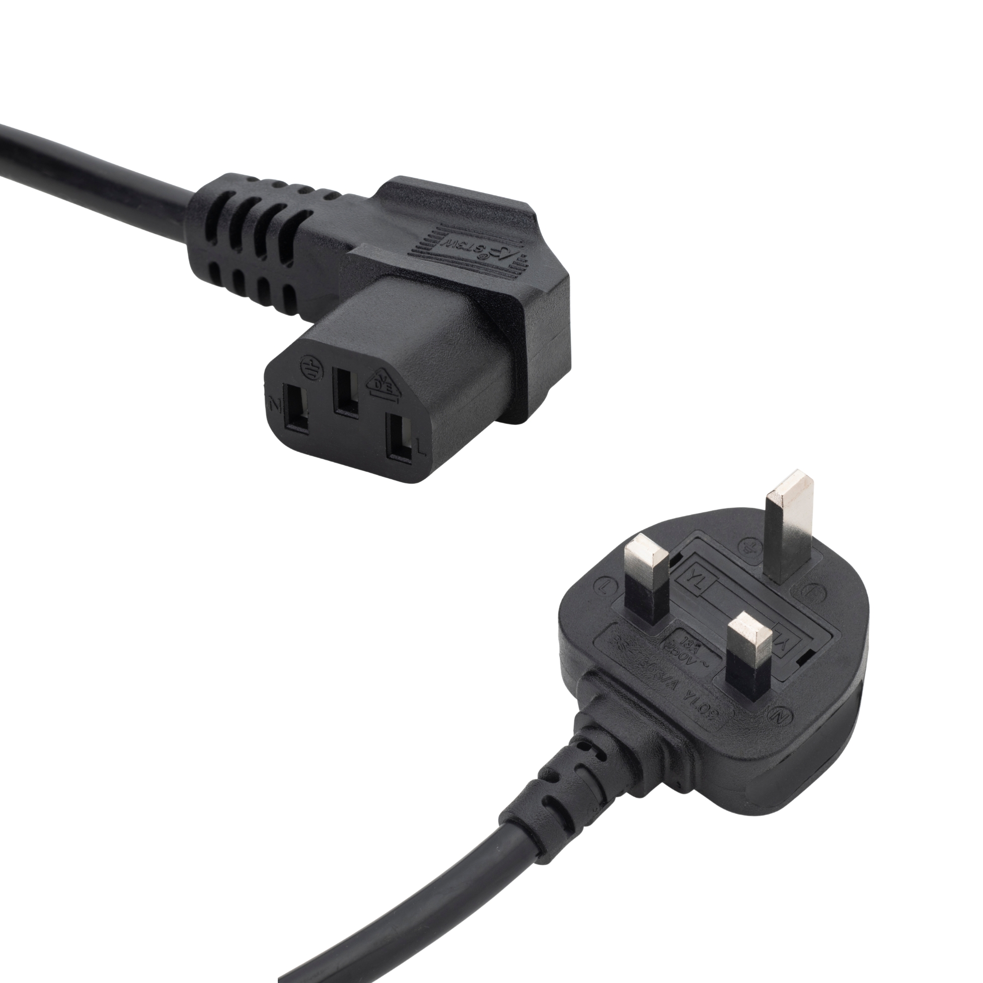 connektgear 5m UK Mains Power Cable - UK Plug to Right Angled C13 Socket 27-0101