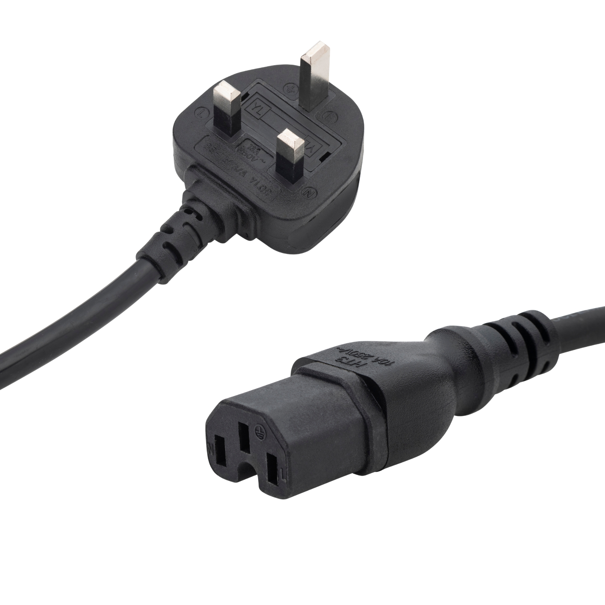 connektgear 2m UK Mains Hot Rated Power Cable - UK Plug to C15 Socket 27-0338