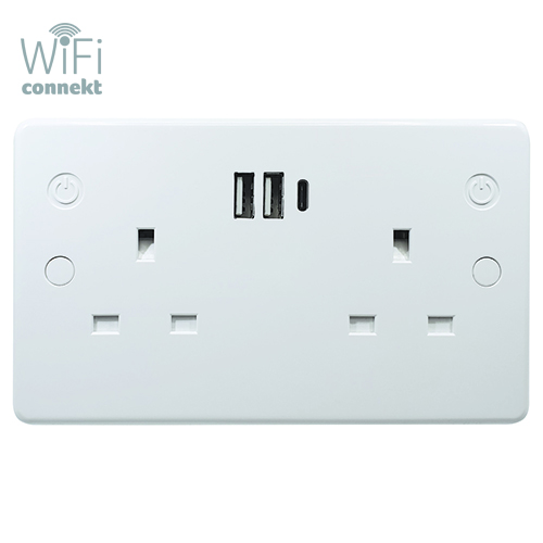 connektgear SMART Socket with USB C Fast Charging - Includes FAST Charging multi adapter cable 27-3054/SMART