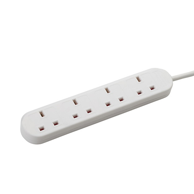 connektgear 10m 4 Way Power Extension Block - UK Plug to 4 x UK Sockets - White 27-4100