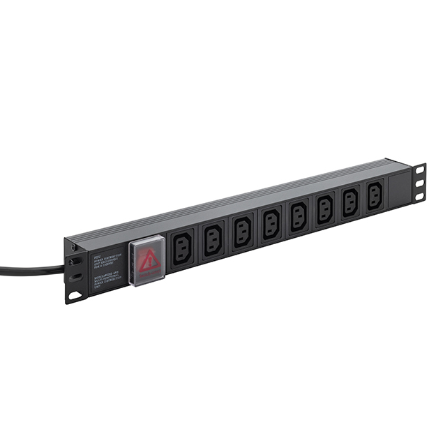 connektgear 3m 8 Way Horizontal Rack Mount Power Extension Block UK Plug to 8 x C13 Sockets - Black 27-8030/IEC/RM