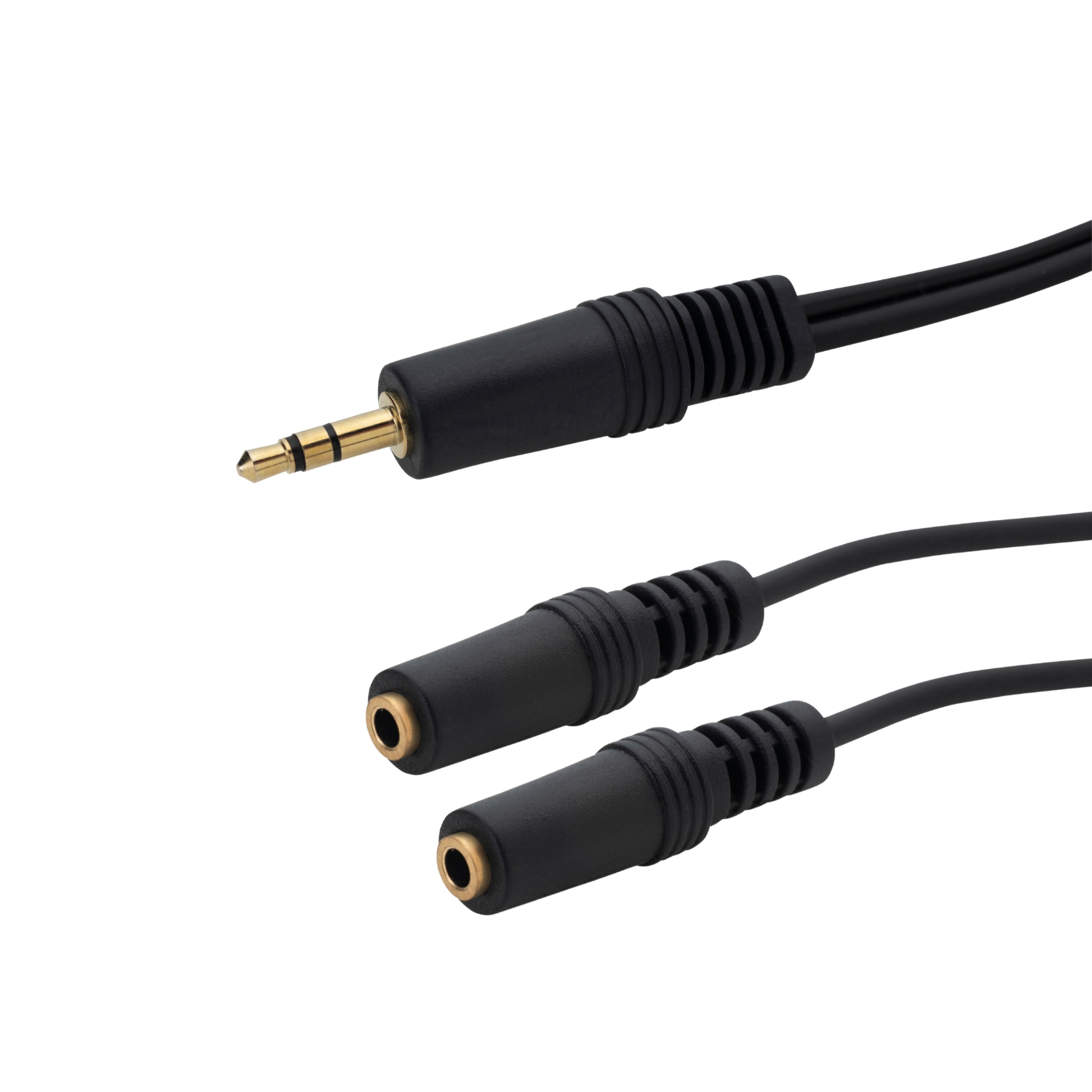 connektgear 0.15m 3.5mm Stereo Jack Audio Splitter Cable - Male to 2 x Female - Gold Connectors 26-0002