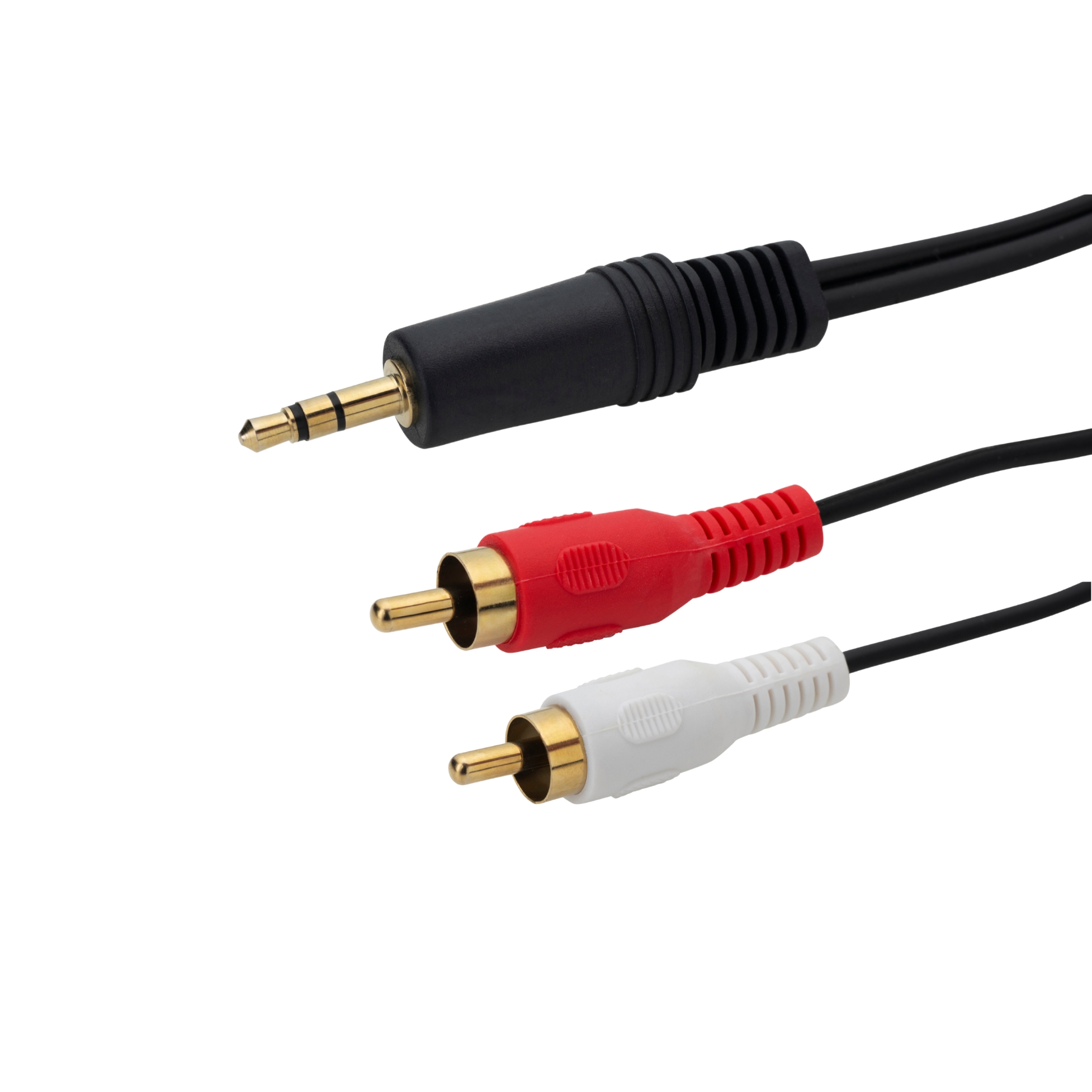 connektgear 2m 3.5mm Stereo to 2 x RCA/Phono Audio Cable - Male to Male - Gold Connectors 23-1020