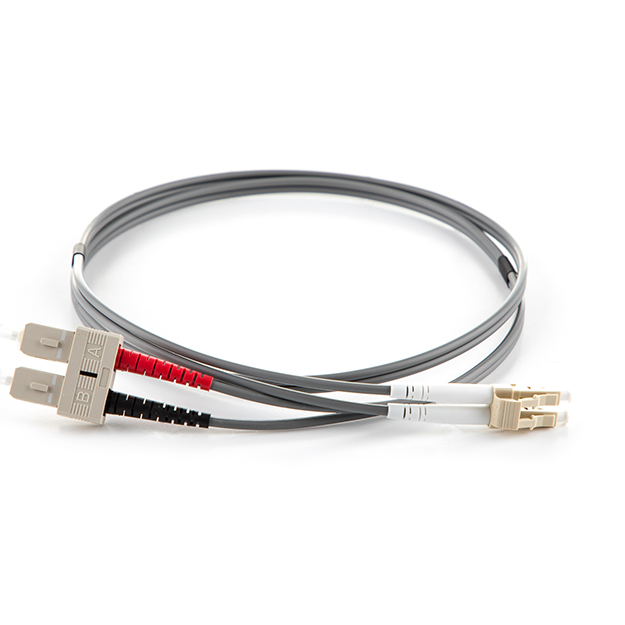 connektgear 10m Duplex Fibre Optic Multi-Mode Cable OM1 62.5/125 Micron LC to SC Grey - RUGGEDISED 34-0100LCSC/RUG