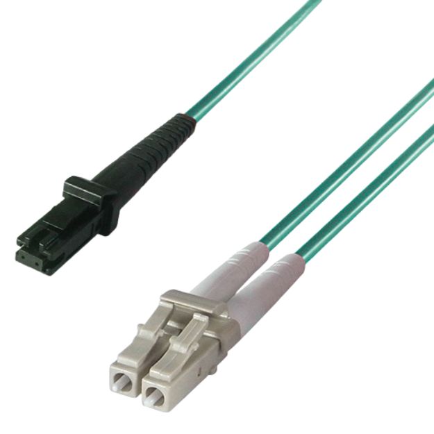 connektgear 3m Duplex Fibre Optic Multi-Mode Cable OM4 50/125 Micron MT to LC Aqua 36-0030MTLC/A