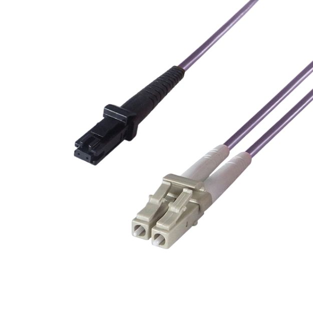 connektgear 4m Duplex Fibre Optic Multi-Mode Cable OM4 50/125 Micron MT to LC Purple 36-0040MTLC/P