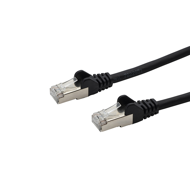 connektgear 0.5m RJ45 CAT6a SSTP Stranded Flush Moulded LS0H Network Cable - 26AWG - Black 37-0005BK