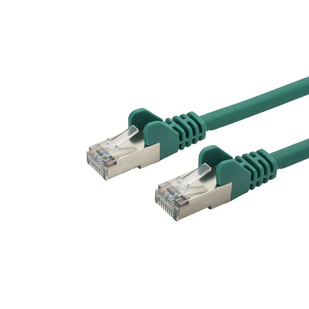 connektgear 0.5m RJ45 CAT6a SSTP Stranded Flush Moulded LS0H Network Cable - 26AWG - Green 37-0005GN