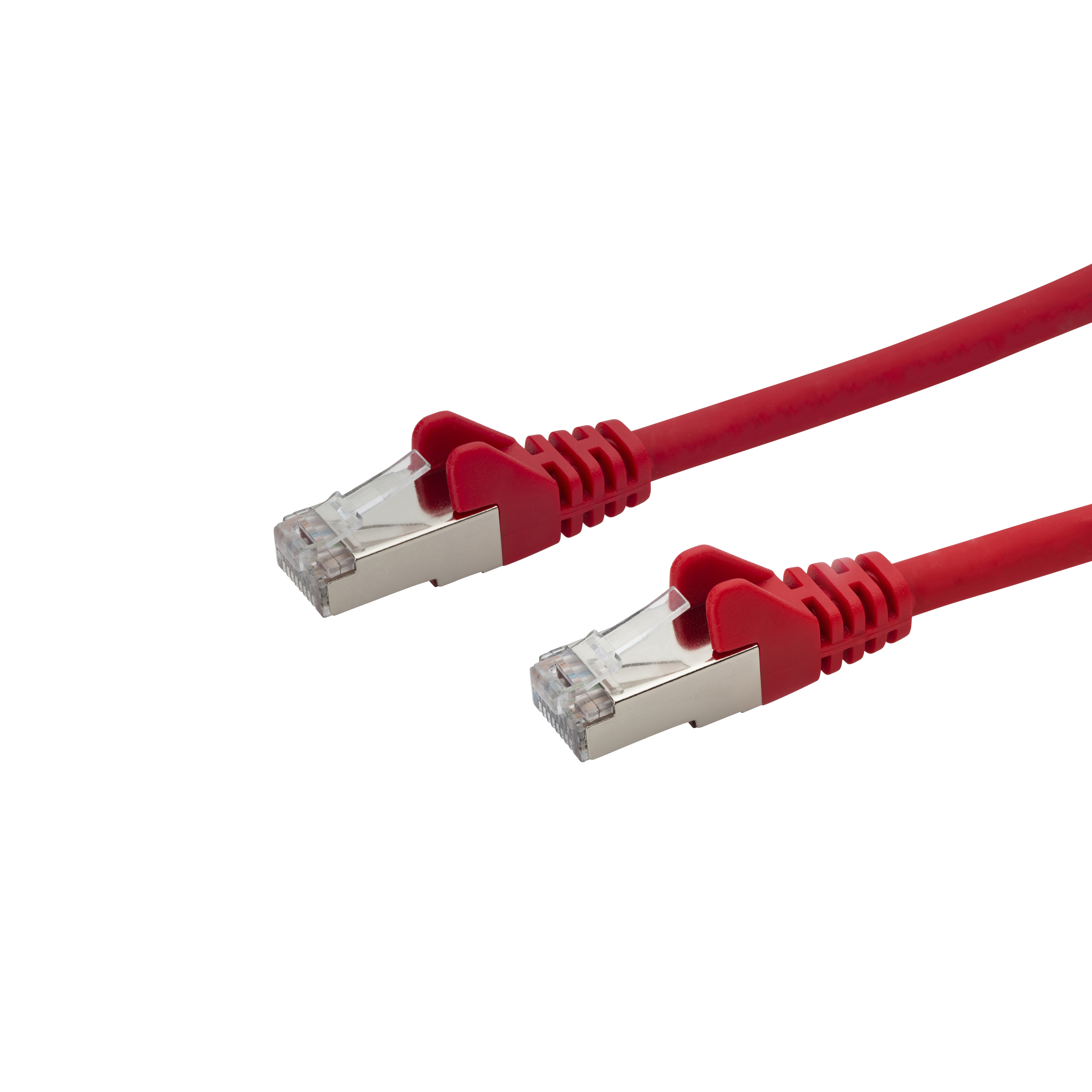 connektgear 0.5m RJ45 CAT6a SSTP Stranded Flush Moulded LS0H Network Cable - 26AWG - Red 37-0005R