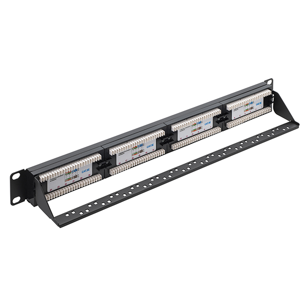 24 Port Patch Panel (Cat5e) IDC Punch Down 19 inch + Lacing Bar