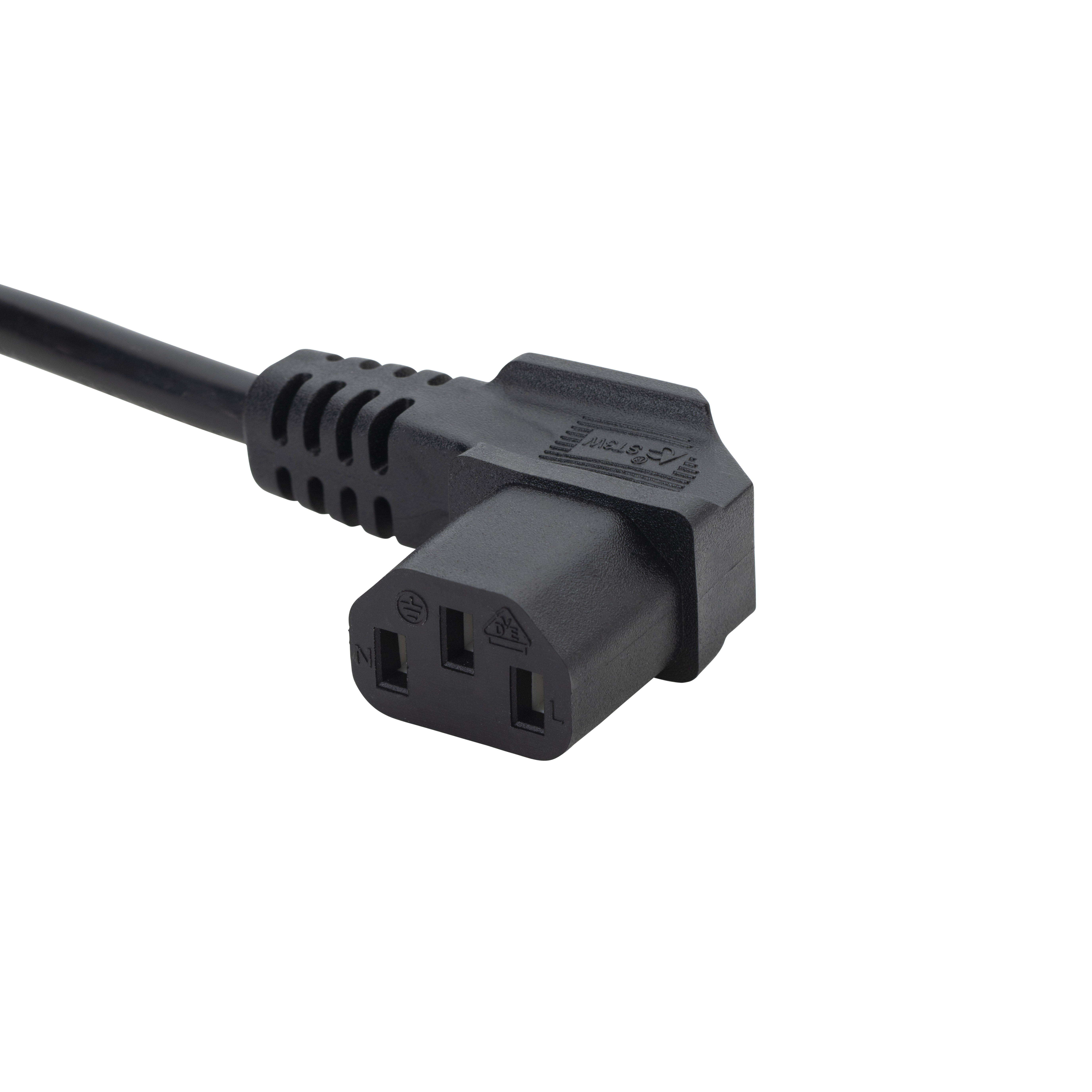 2m UK Mains Power Cable - UK Plug to Right Angled C13 Socket